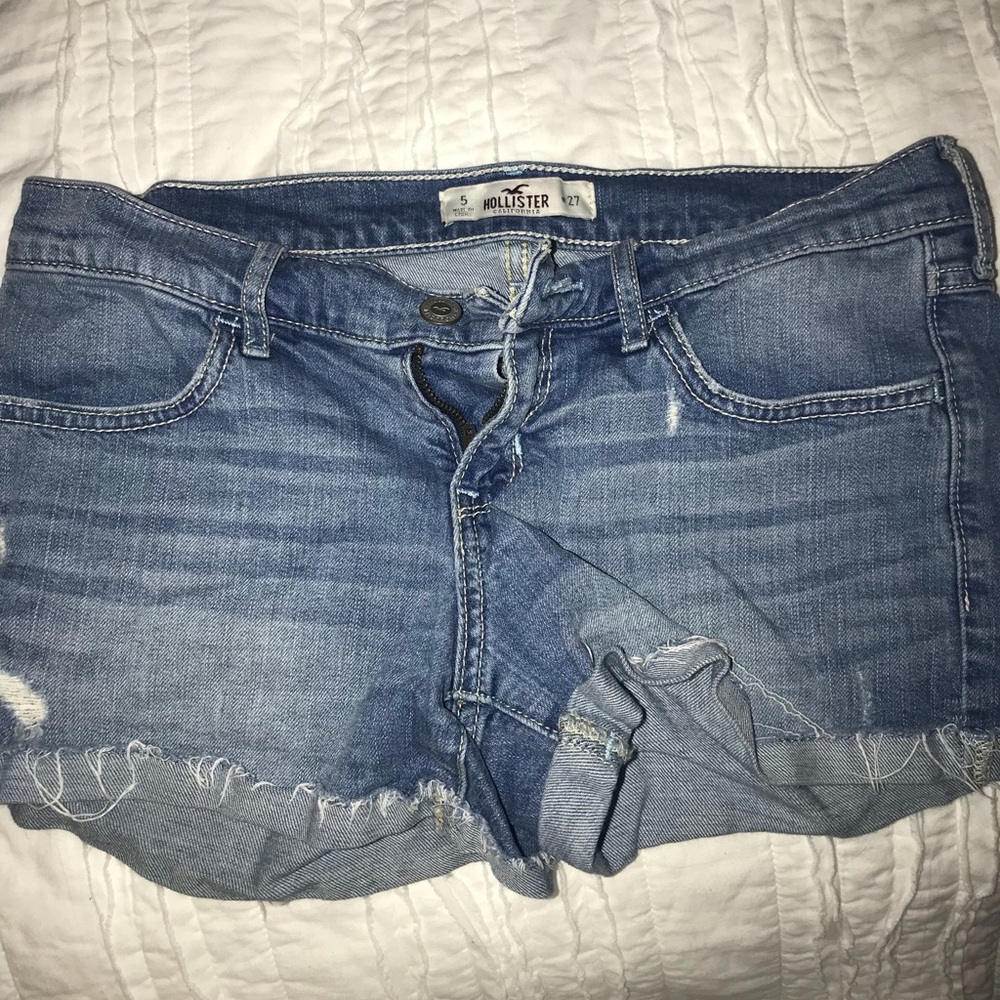 Hollister blue jean shorts